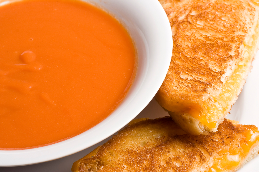 Grilled cheese and tomato soup clipart 