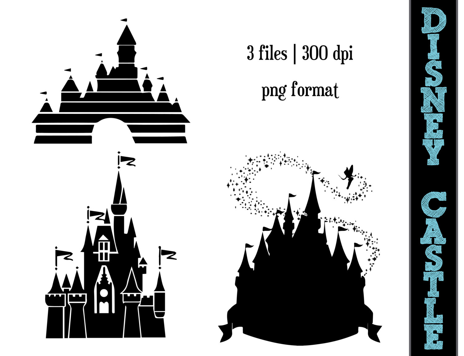 Disney castle silhouette clip art 