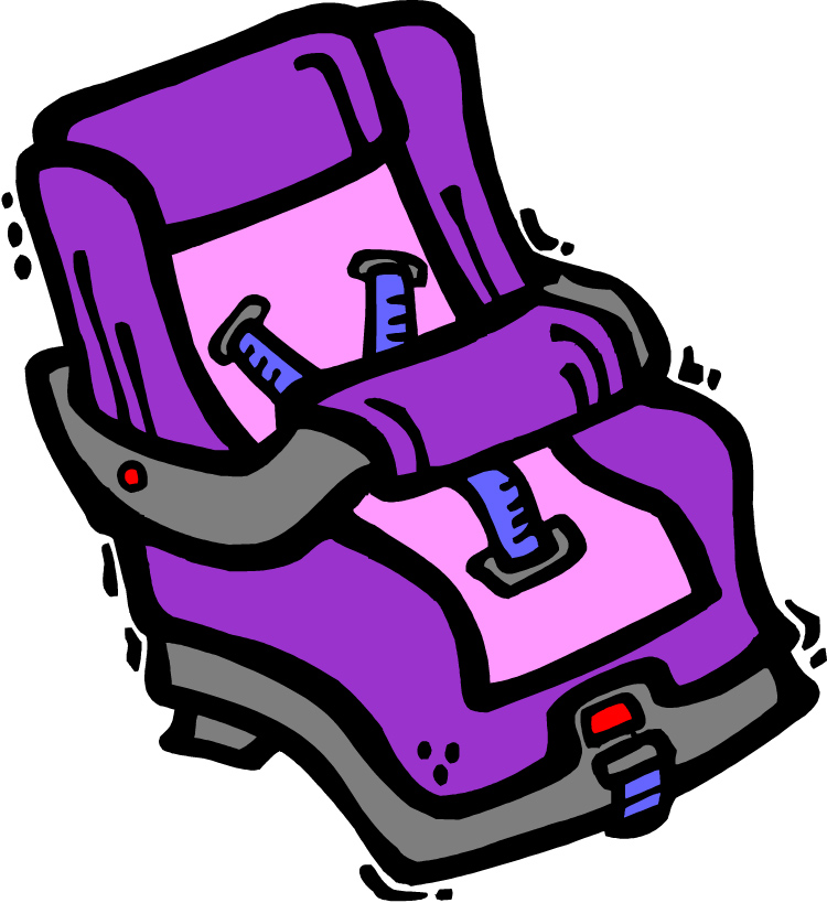 Pink car seat clipart 