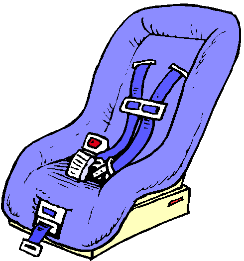 Kid kicking the back seat of the car clipart 
