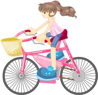 Free clipart girl riding bike 