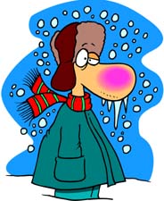 Girl is very cold clipart 