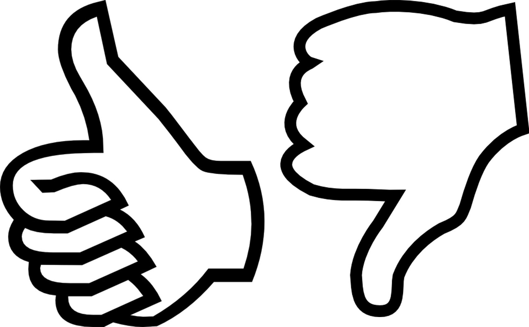 Thumbs up thumbs down clipart 