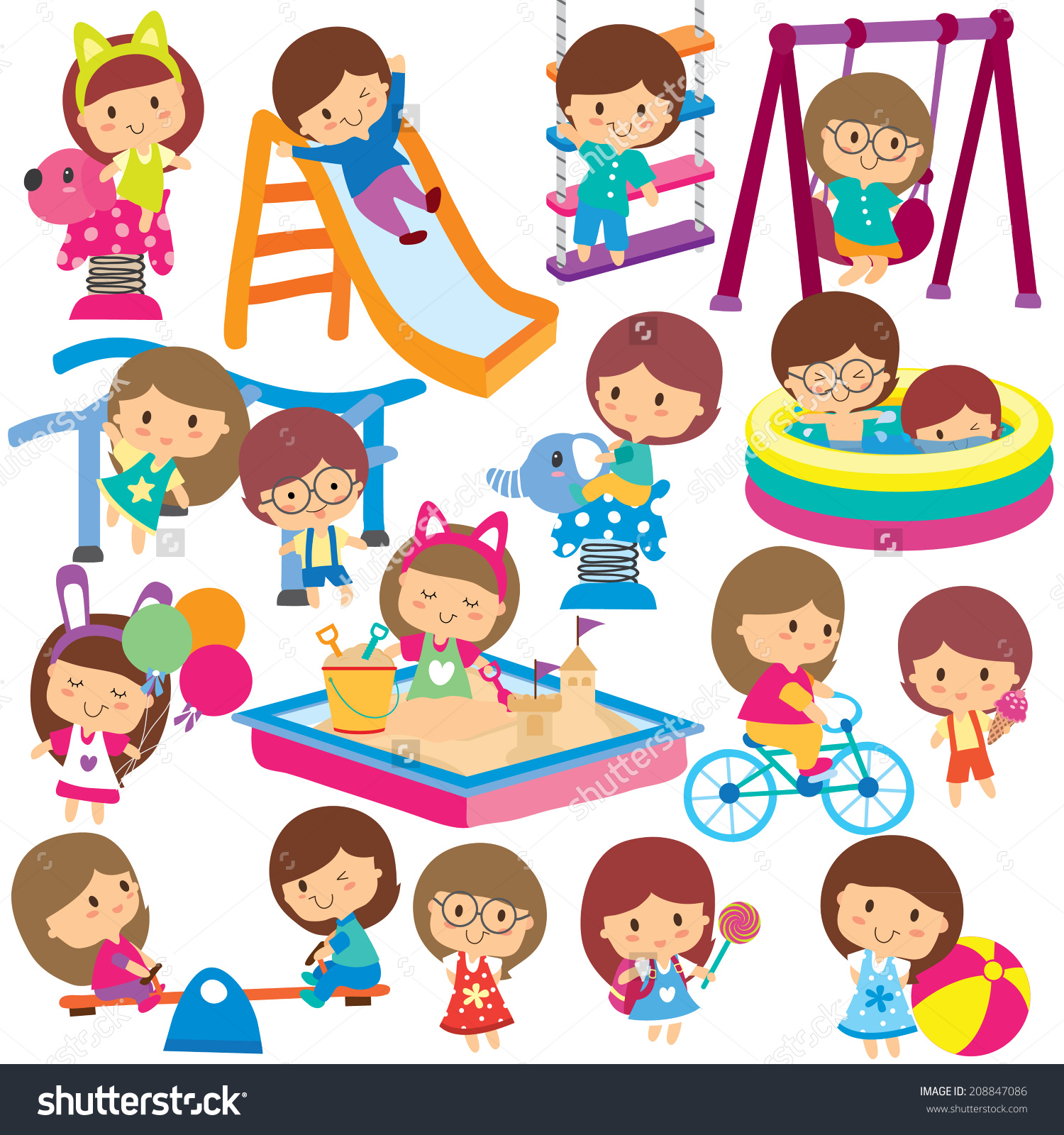 kids playing indoors clipart