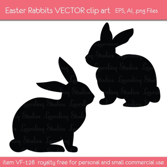 royalty free vector Easter rabbit clip art, bunny clipart 
