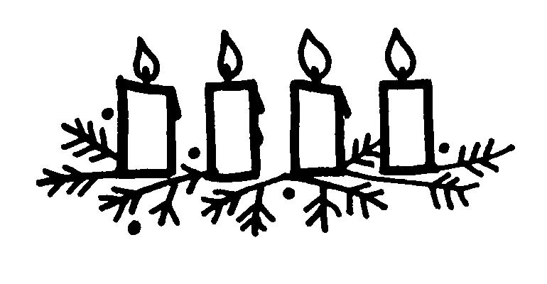 Black and white advent wreath clipart 