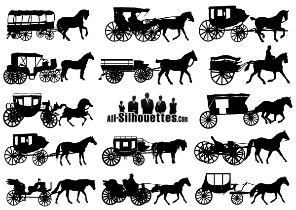 Horse drawn wagon clipart 