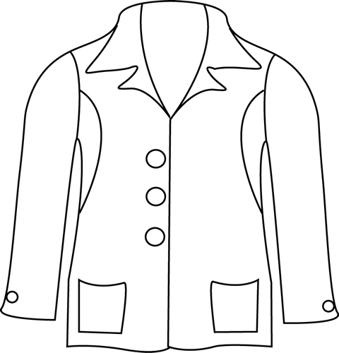 Clip Art Black And White Coat Clipart 
