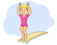 Girl swimming in pool clipart 