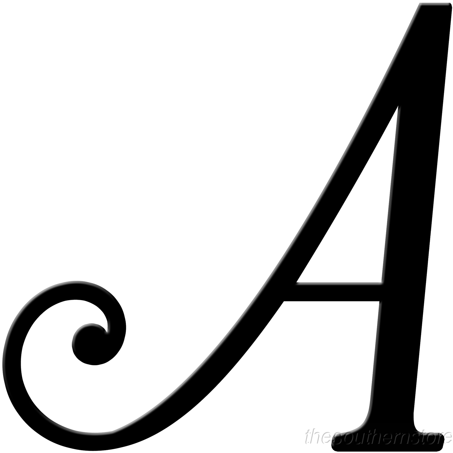 letter a in fancy writing - Clip Art Library