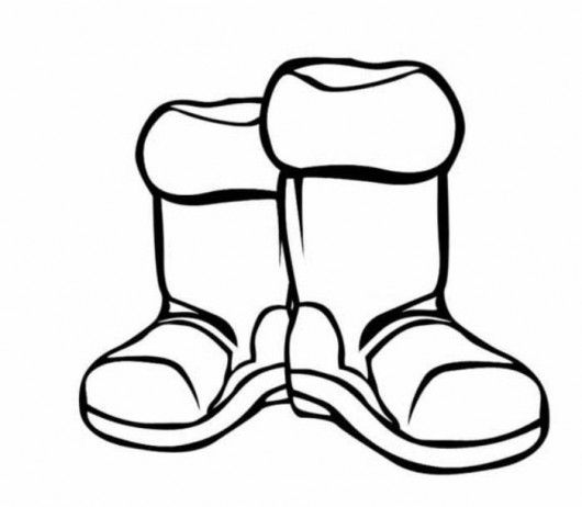 Winter boots clipart black and white 