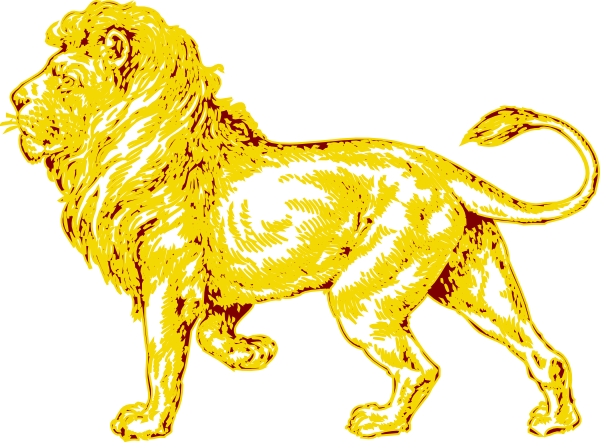 Lion In Gold With Brown Outline Clip Art at Clker 