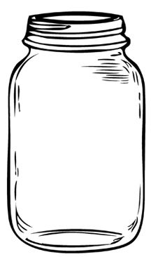 Free mason jar tempplates an ink drawing of a mason jar clipart 