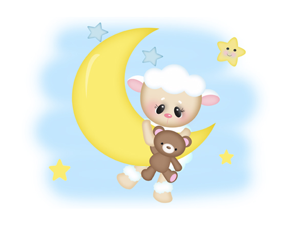 Baby stars and moons clipart image 
