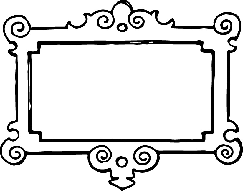 Black and white frame outline clipart 
