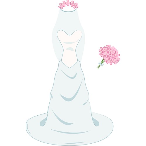 Animated wedding dress clipart 