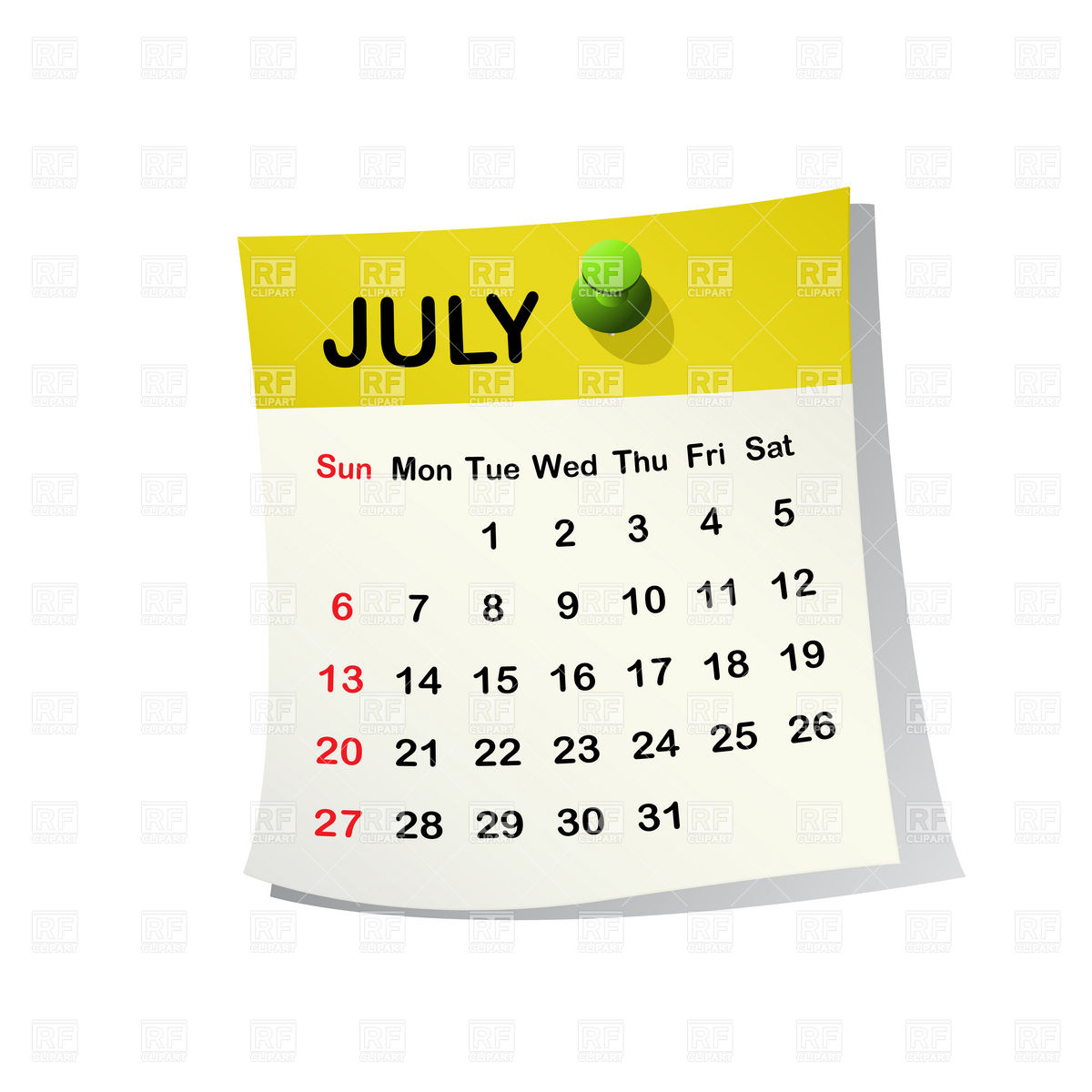 Monthly Calendar Clipart 