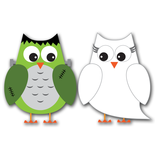 Spooky Halloween Owls Clip Art SVG � DesignAbility 