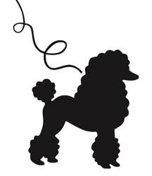 Poodle With Leash Silhouette Clipart 