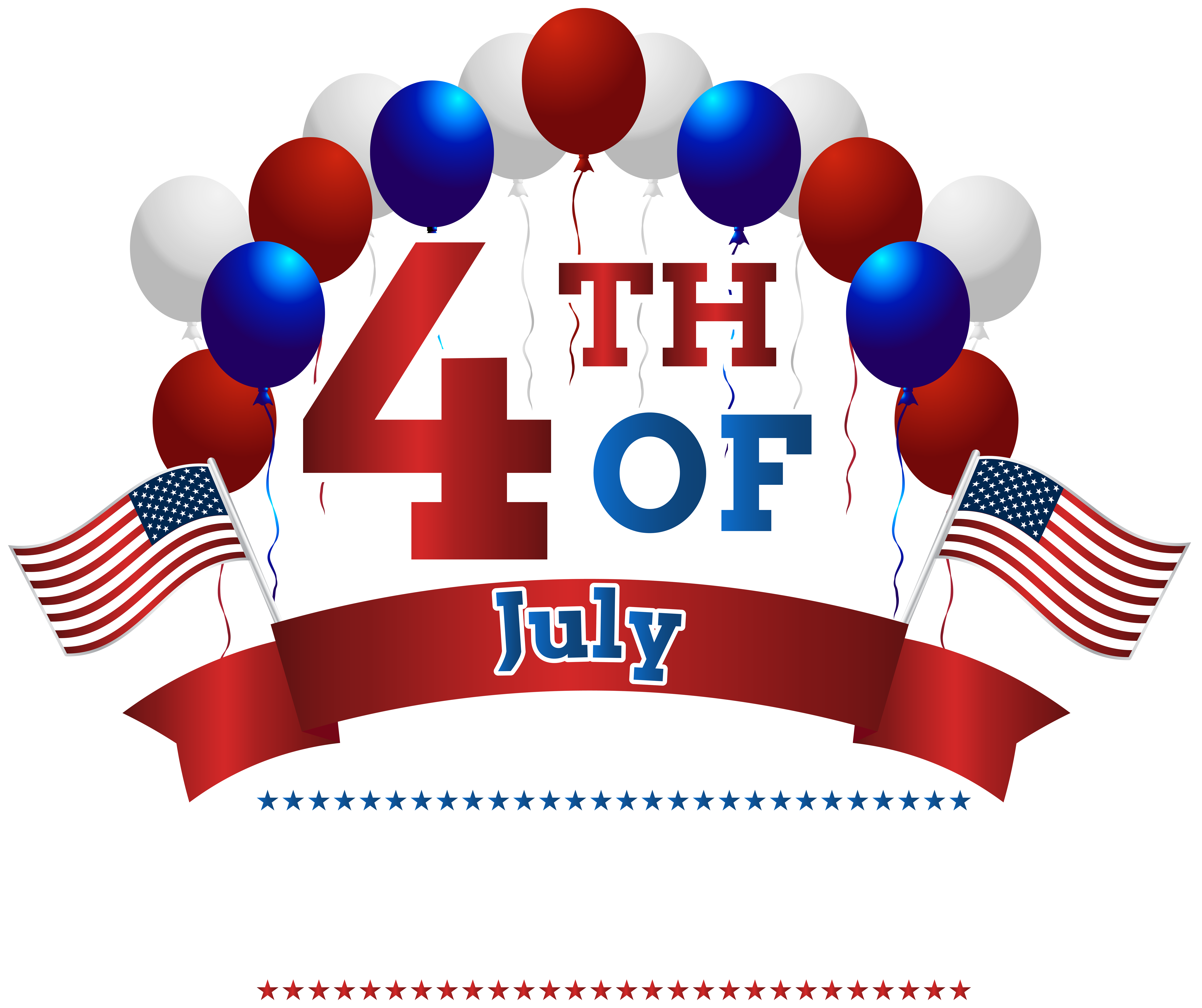 Happy Independence Day 4th July PNG Clip Art Image 