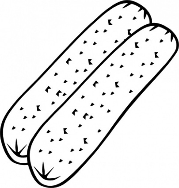 Hot dog clipart black and white 
