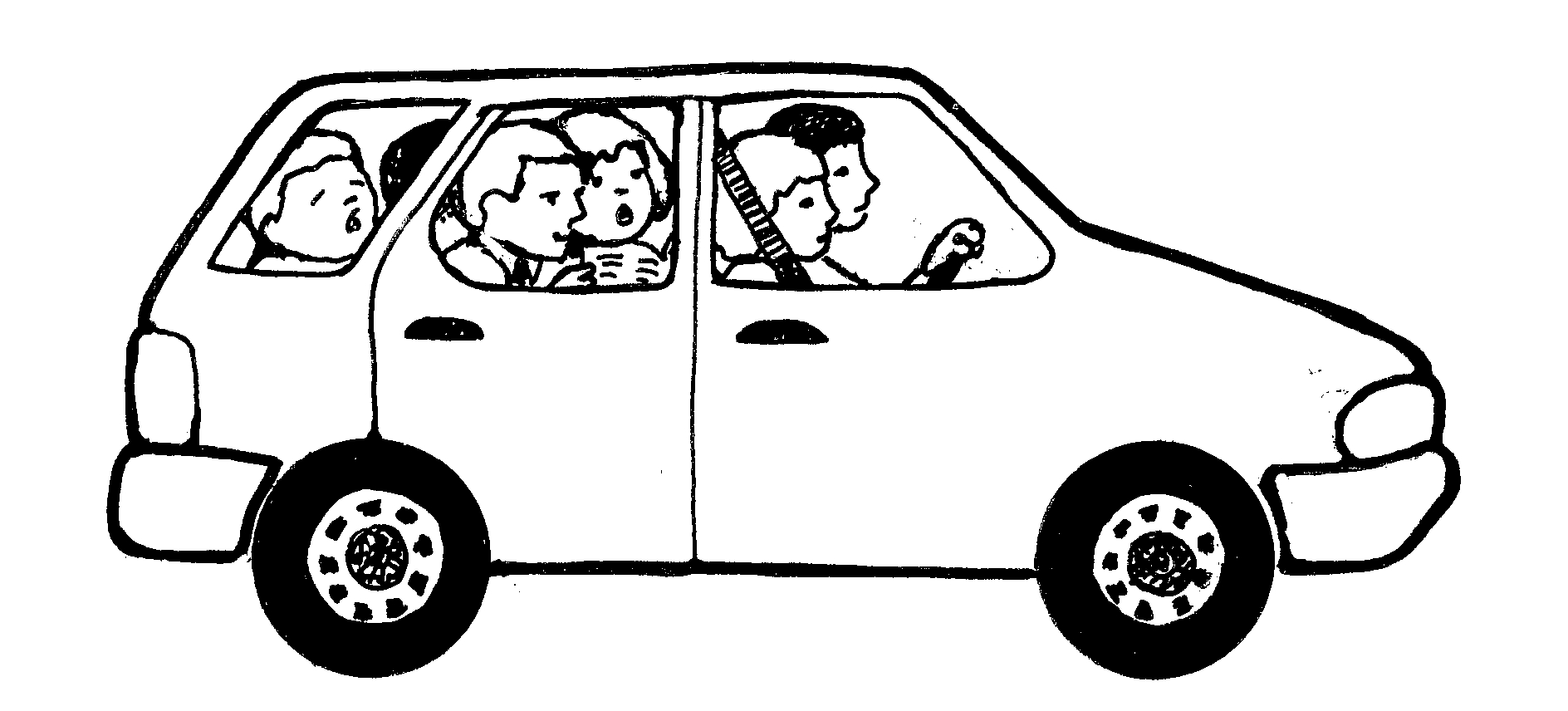 People In Car Clipart 