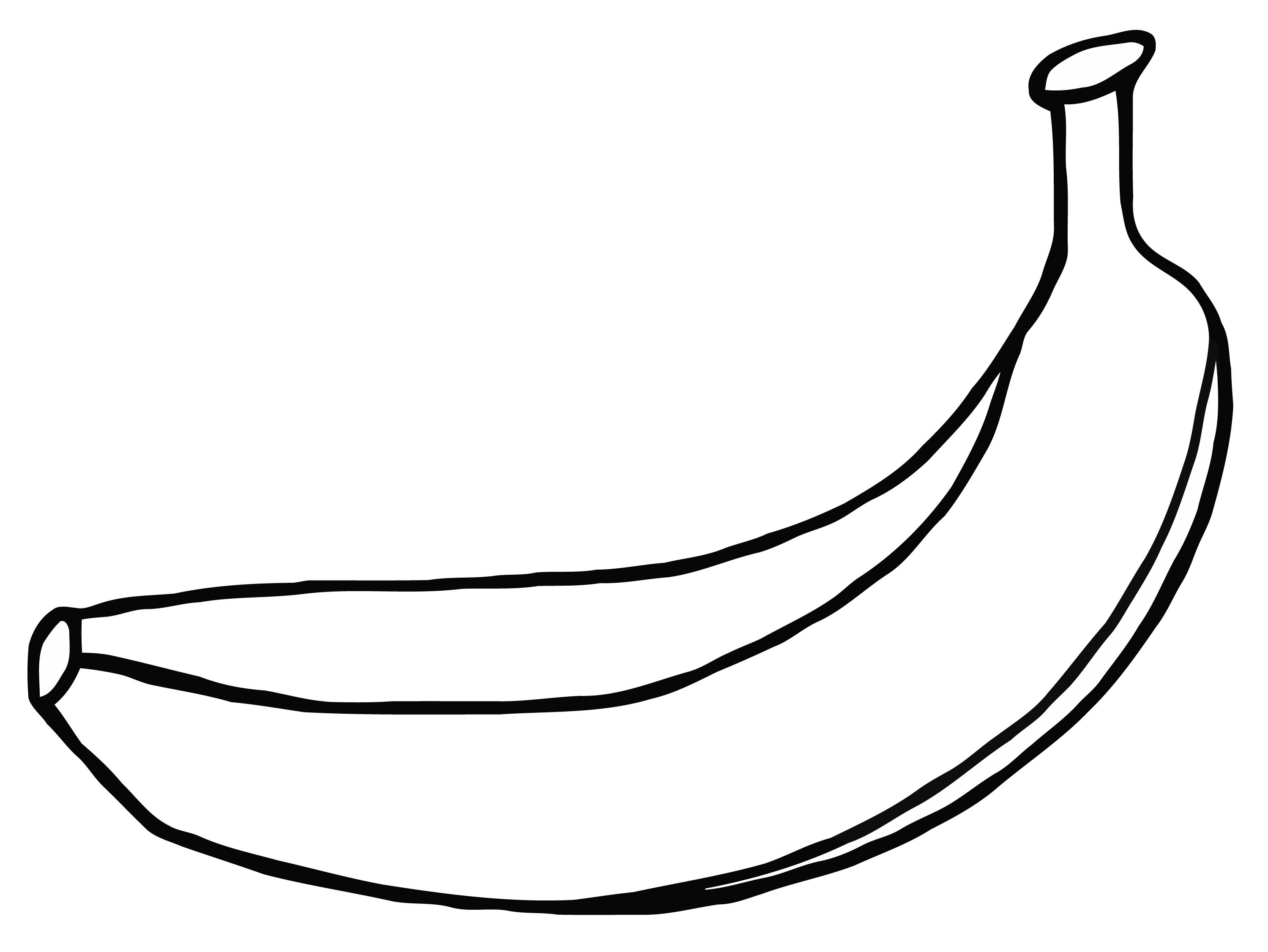 Banana Outline Clipart 