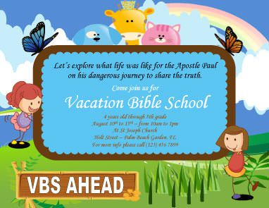 Vacation bible school flyer ideas clipart 