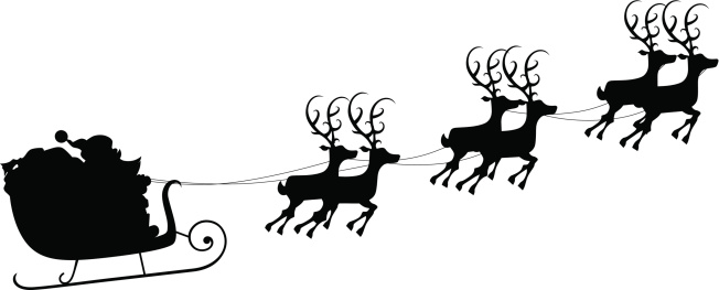 Santa sleigh silhouette clipart 