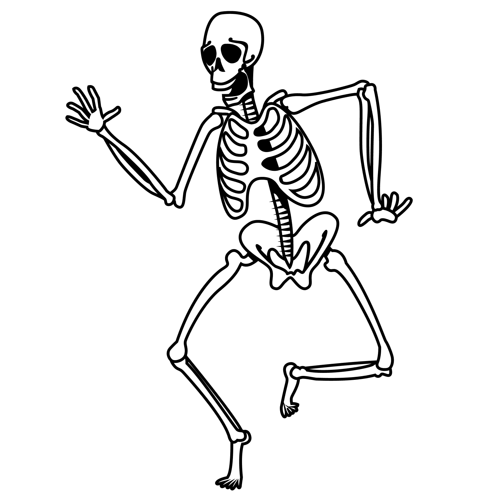 dancing skeleton coloring page - Clip Art Library