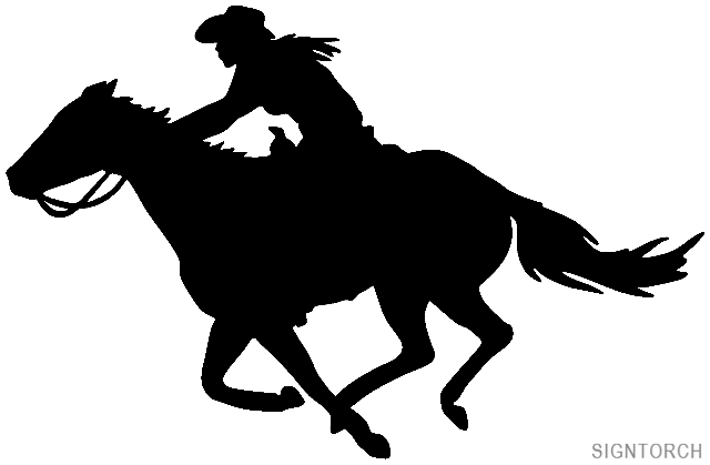 Cowboy On Horse Running Clipart 