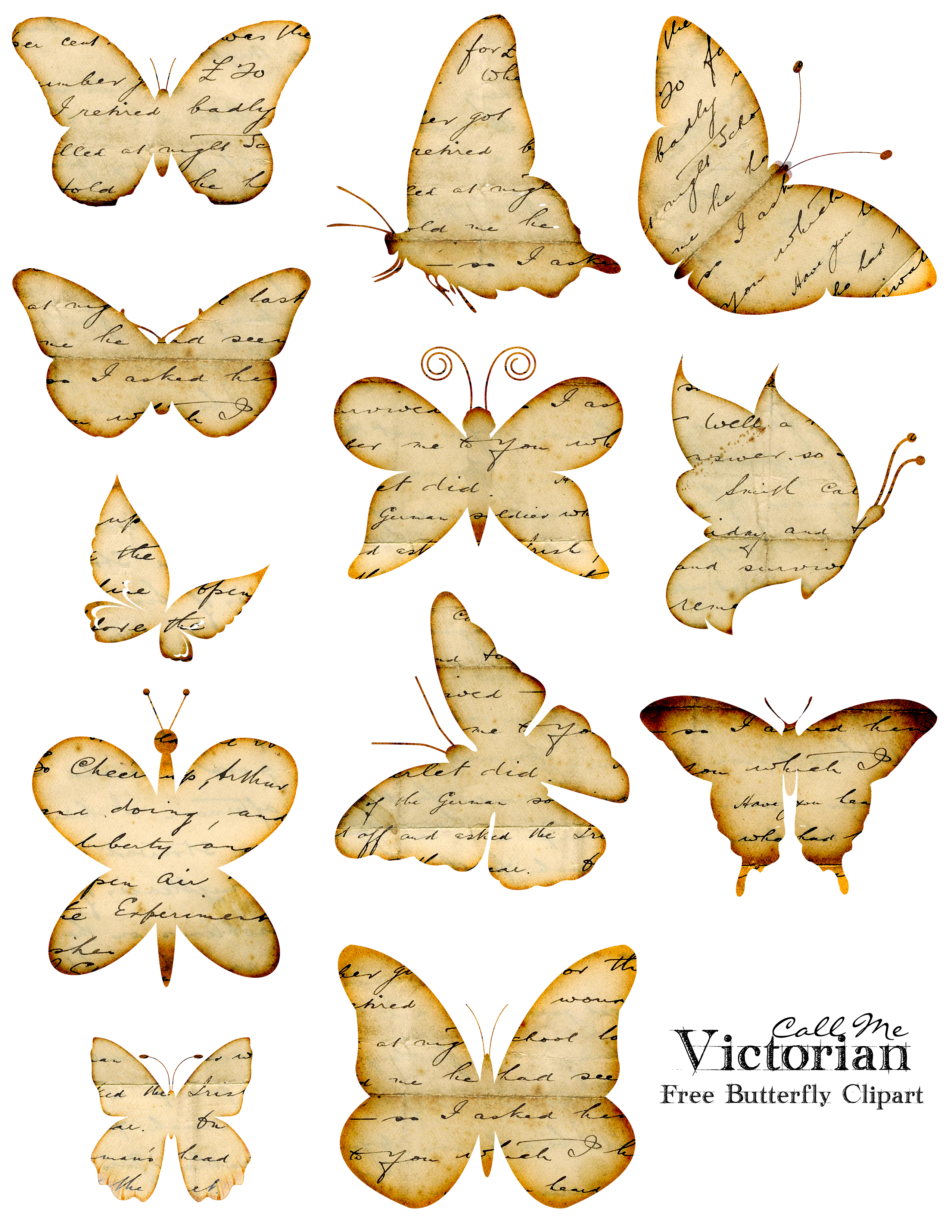 Vintage butterfly clip art 