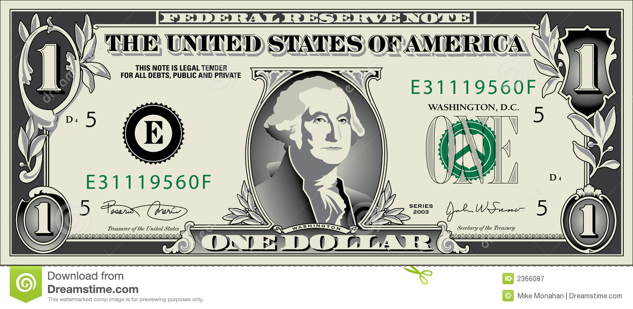 1 Dollar Bill Clipart 