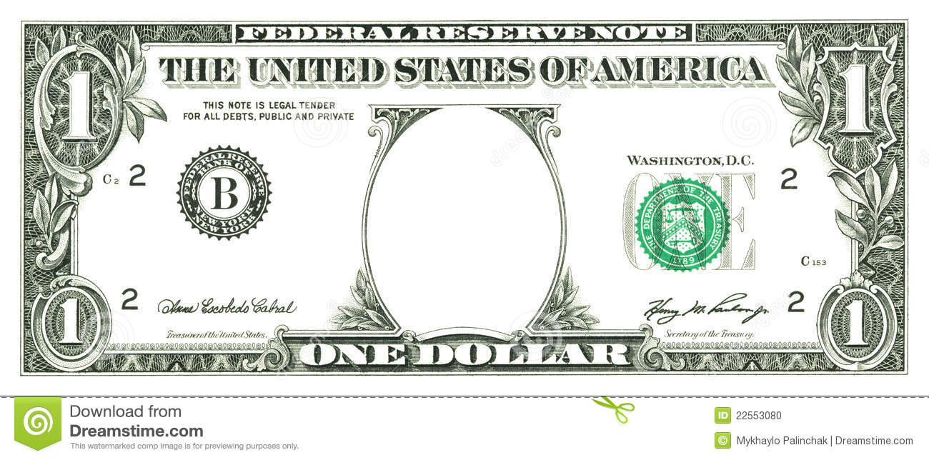 one dollar bill printable templates
