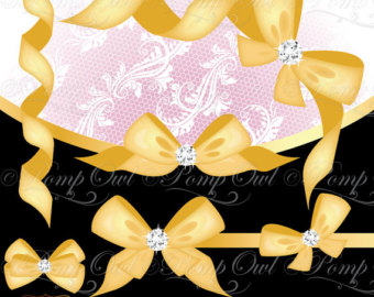 Bows Ribbons cliparts Digital Clip Art Embellishments by PompOwl 
