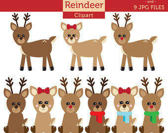 reindeer clipart � Etsy 