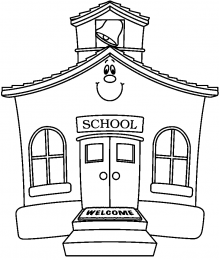 School building clipart black and white free 