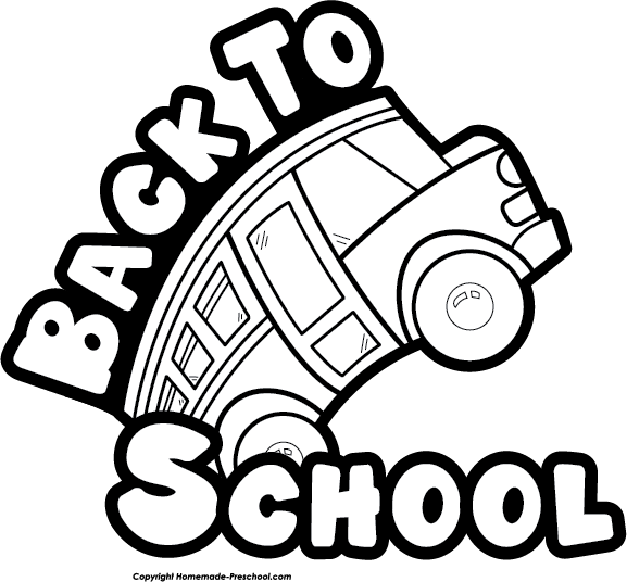 Free back to school clipart black and white 