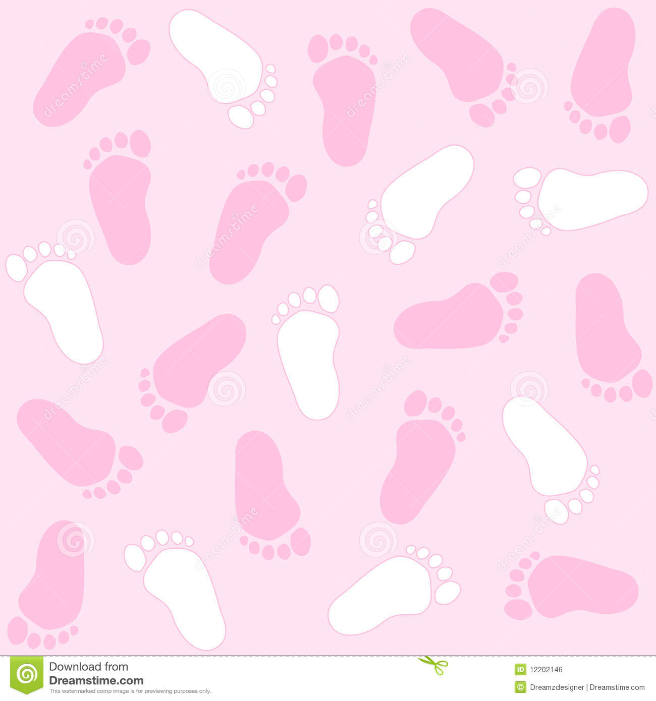Baby Girl Footprint Clipart 