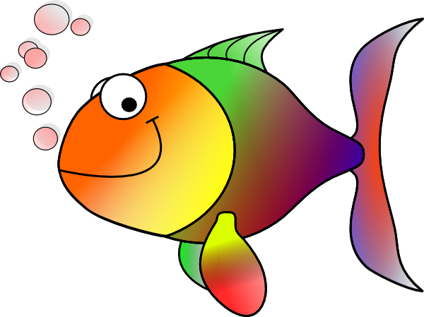 Bubbling Cartoon Fish Clip Art at Clker 