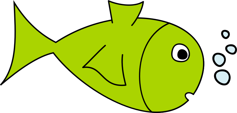 Green Cartoon Fish 