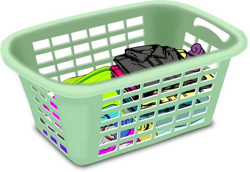 Basket with dirty laundry vector clip art 
