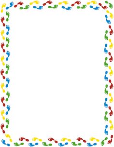 A page border featuring handprints in different colors. Free 