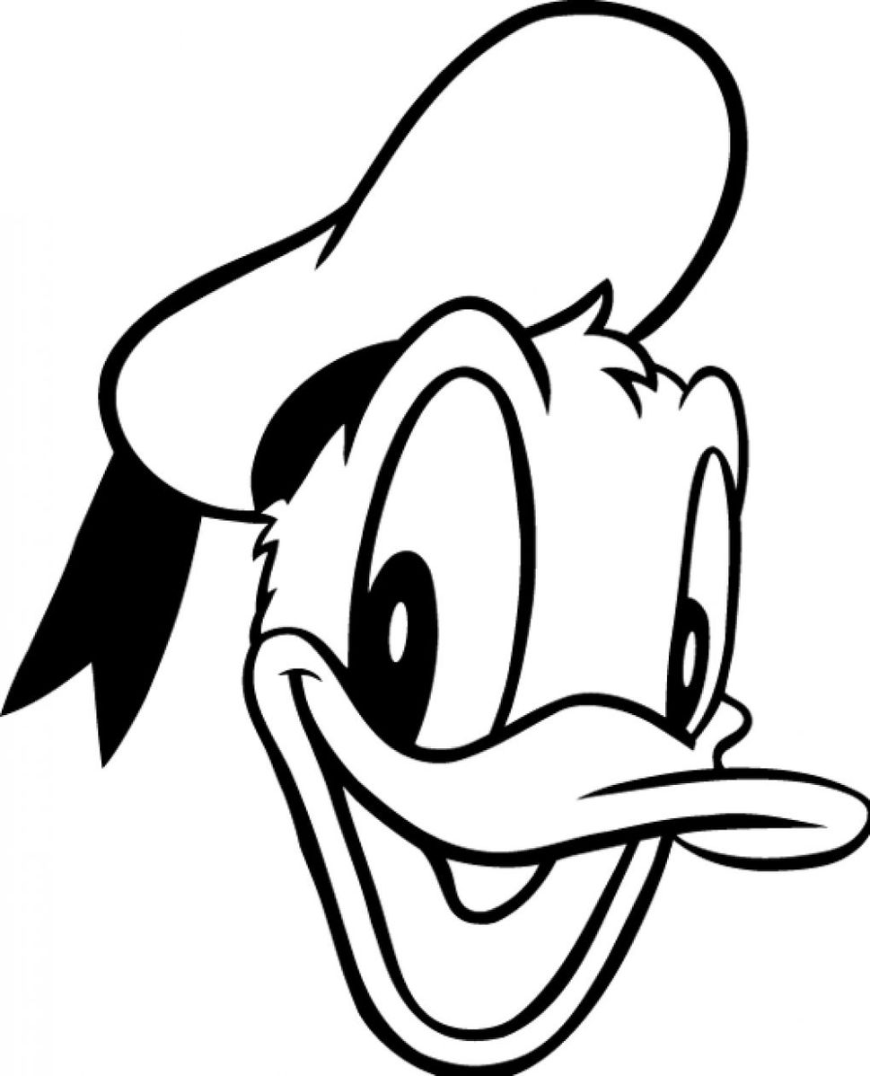 Cute daffy duck face clipart black and white 