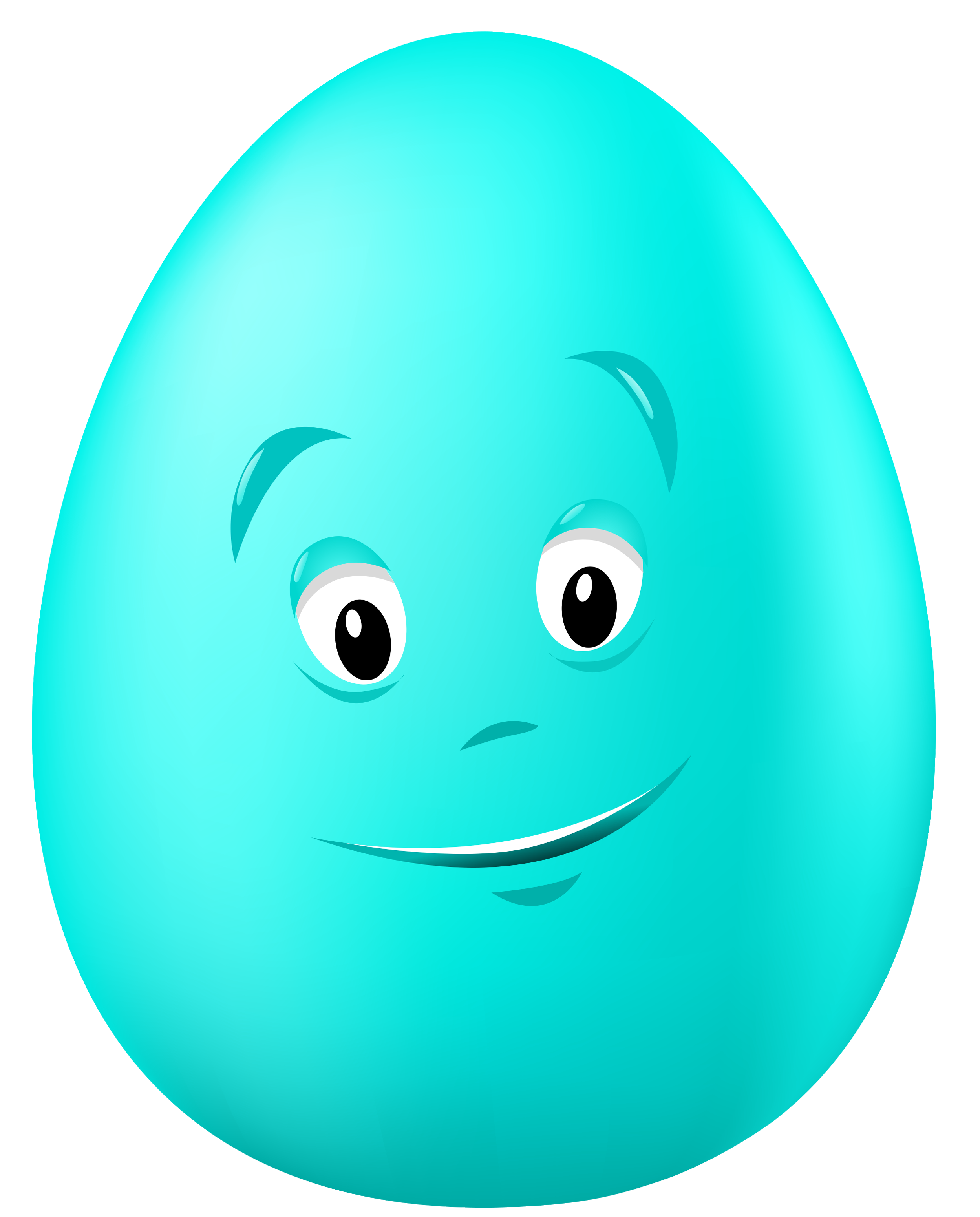 Transparent Easter Blue Egg with Face PNG Clipart Picture 