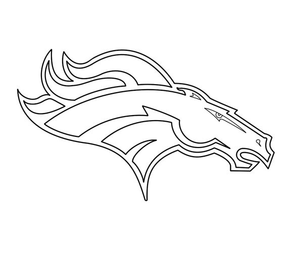 Broncos clipart black and white 