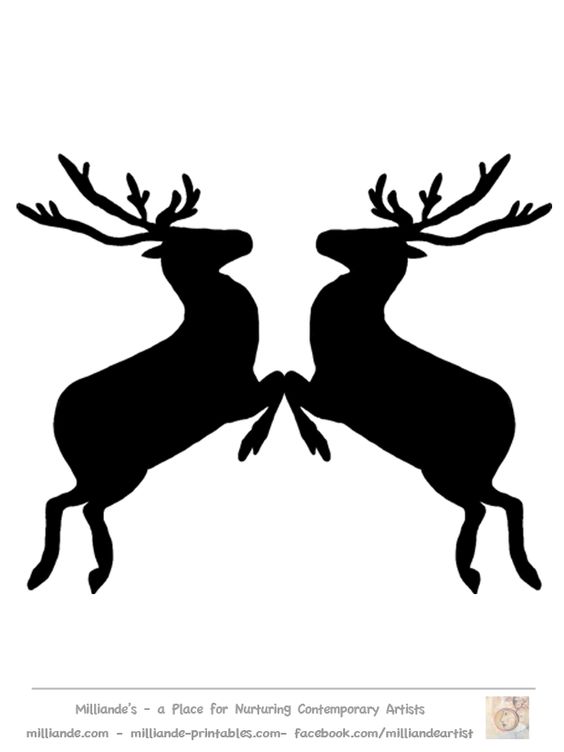 Free Reindeer Clipart , Reindeer Silhouette Template at www 