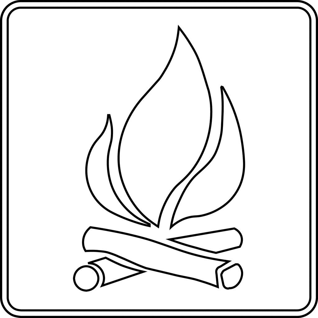 Free Campfire Clipart Black and White Image 