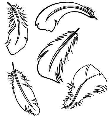 Feather Outline Clipart 