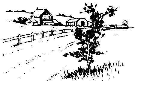 Farm Scene Black And White Clipart 